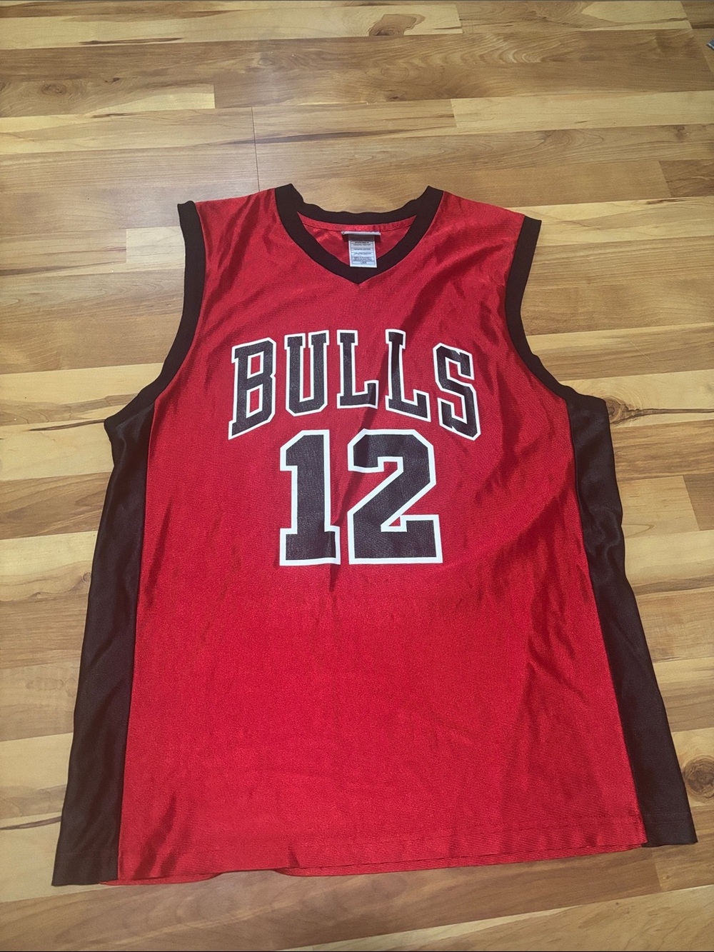 NBA Red and Black Chicago Bulls #12 HINRICH Basketball Jersey, Large